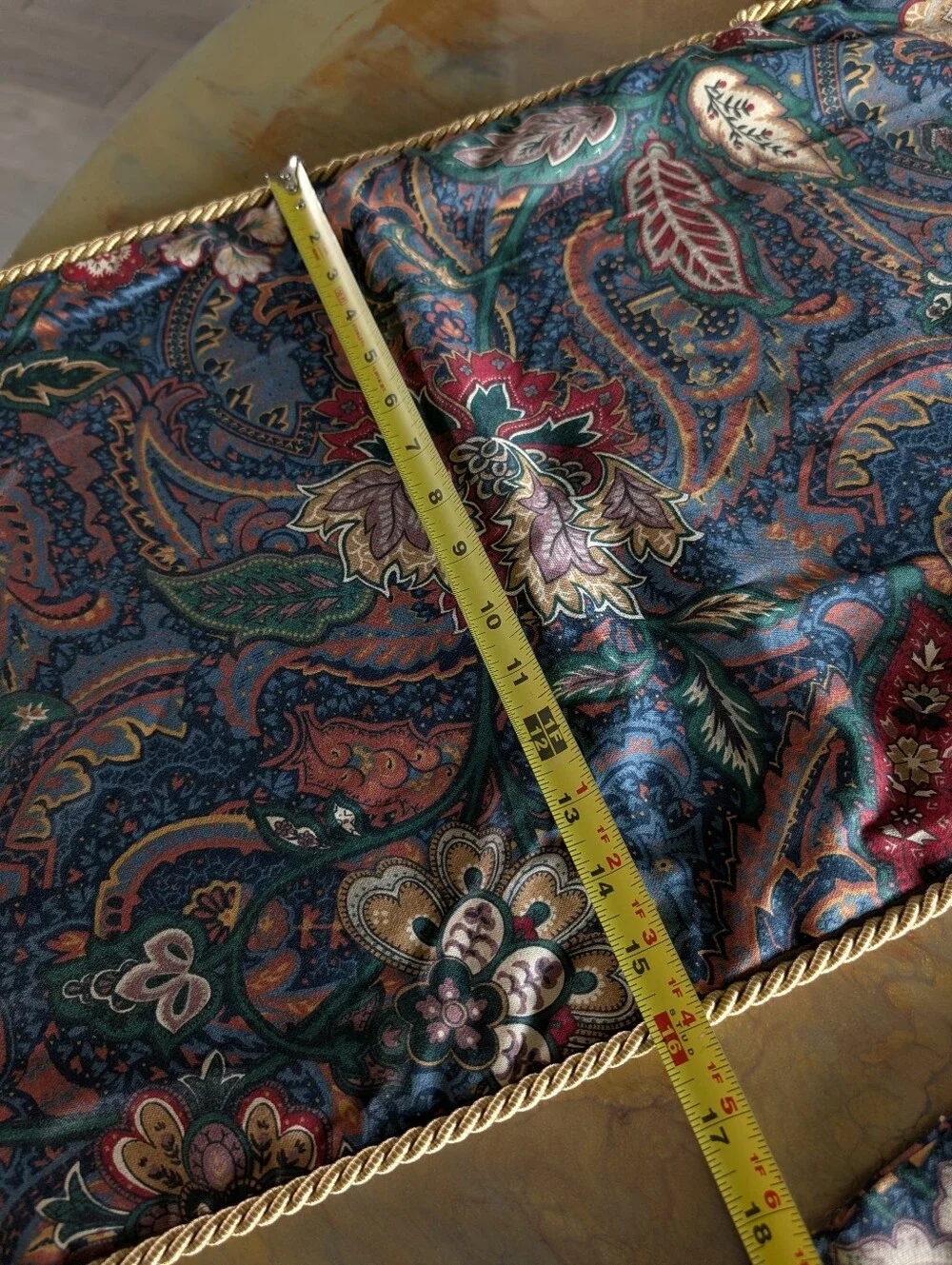 Custom Botanical Teal Table, Console, Dresser Topper Runner Lined
